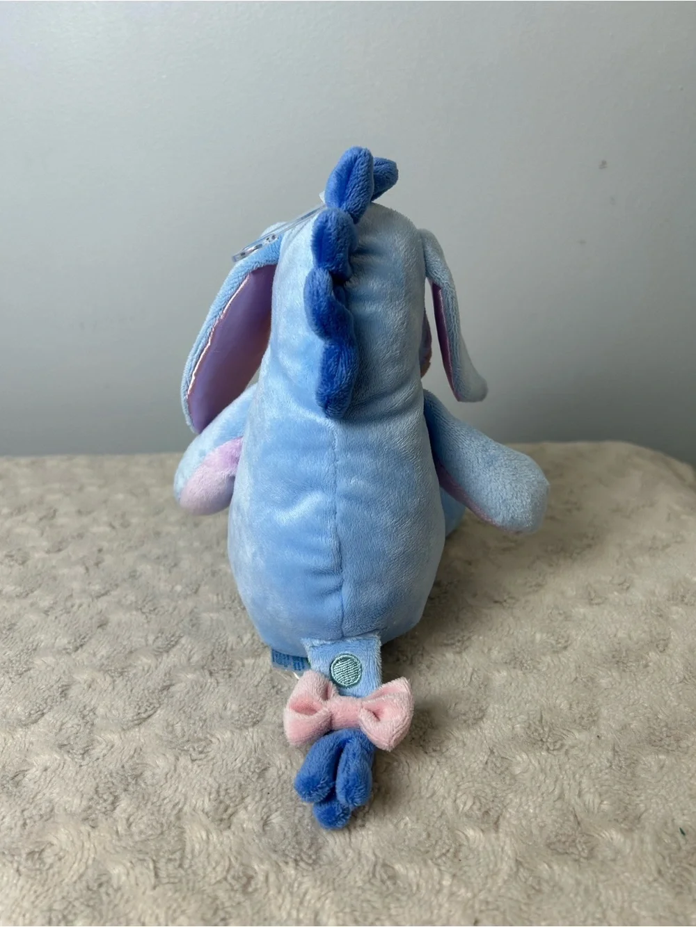 Disney Kids Preferred Eeyore Plush Stuffed Animal Blue Pink Bow Crinkle Ears